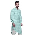 thumbnail image 3 of Atasi Kurta Asymétrique en Rayonne pour Homme, Kurta Chemise Longue Décontractée Imprimée, 3 of 6