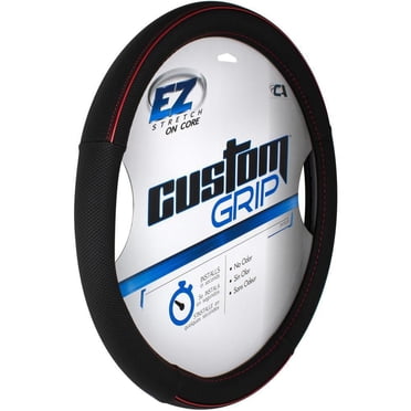 Custom Grip Black w/ Red Anodized Accent TPE Core Steering Wheel Cover