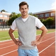 thumbnail image 4 of TOPTIE Chandail Sans Manches Uni pour Homme, Coupe en Coton Décontractée - Rouge Vin - TG, 4 of 11