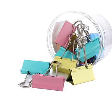 Colorful Metal Binder Clips, Assorted Colors, 60 Count