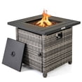 thumbnail image 1 of Gymax Table de Foyer au Propane en Rotin de 29 Po avec Roches de Lave et Housse de Protection, Cadre en Métal, 1 of 10