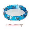 thumbnail image 2 of Tambourin à Main de 10 Pouces à Double Rangée, Ensemble de Tambours, Instrument de Percussion Musical Éducatif, Jouet Instrument pour Spectacle à l'Église, Enfants et Adultes, avec Touche d'Accordage, Bleu, 2 of 7