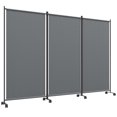thumbnail image 1 of Outsunny Room Divider with Wheels, 6ft Folding Privacy Screen, Dark Grey, 1 of 10