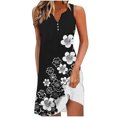 thumbnail image 1 of UPPADA Robes d'Été de Plage pour Femmes Vacances Sortie de Plage Robe Midi Boutonnée Sans Manches Bohème à Fleurs Robe d'Été Col en V Coupe Ample Robe Suivre Mes Commandes pour Livraison Multicolore,TG, 1 of 6