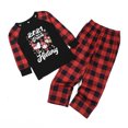 thumbnail image 3 of Kmbangi Christmas Family Pajamas Set, Plaid Letter Print Tops+Pants/Romper, 3 of 8