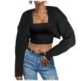 thumbnail image 1 of Women's Ribbed Knit Crop Cardigan Long Sleeve Open Front Loose Fit Drop Shoulder Lightweight Comfortable Sweater Top, 1 of 4