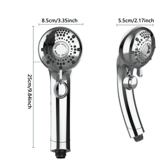 JJKBVCLO High Pressure Shower Head 6 Settings Handheld Showerhead With ON/Off Full Shutoff Push Button And To Control Flow Angle Adjustable Water Saving Body Sprays 4 Types Of Of Adapters