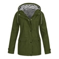 thumbnail image 1 of Veste à Doublure Rayée pour Femmes, Extérieur, Cordon de Serrage, Randonnée, Imperméable, Manteau d'Hiver Chaud à Capuche, Manteau de Sport, 1 of 3