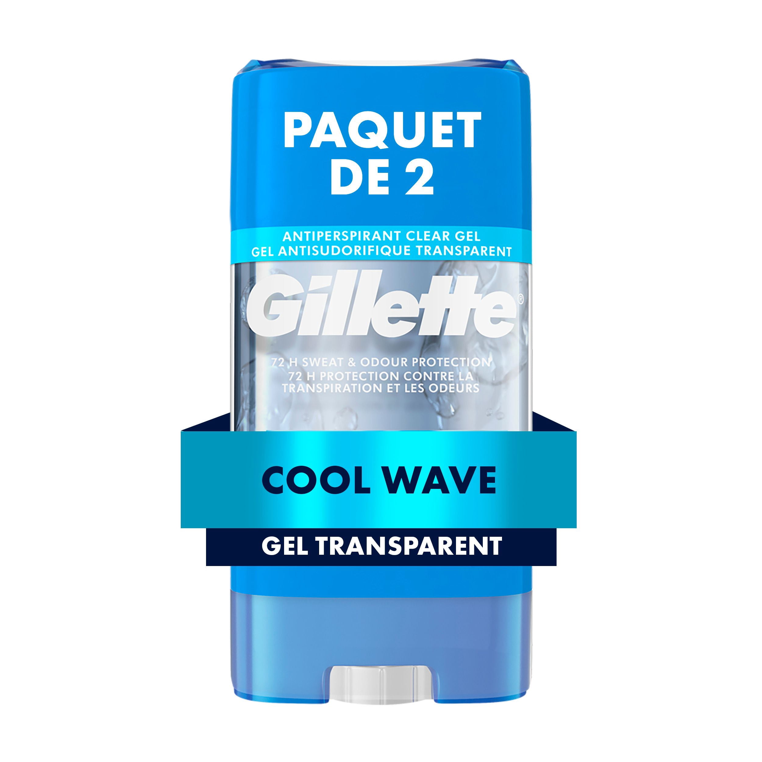 Gillette Antisudorifique en Gel Transparent et Déodorant pour Hommes Parfum Cool Wave