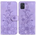 thumbnail image 2 of Compatible with Samsung Galaxy A51 4G Embossed Lily Wallet Case with Card Holder PU Leather Flip Cover, 2 of 5