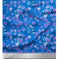 thumbnail image 1 of Soimoi Rayon Fabric Leaves & Periwinkle Floral Decor Fabric Printed Yard 56 Inch Wide, 1 of 3