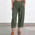 thumbnail image 2 of XZNGL Soft Pajama Pants for Women Casual Solid Color Loose Button Comfortable Straight Pants, 2 of 9