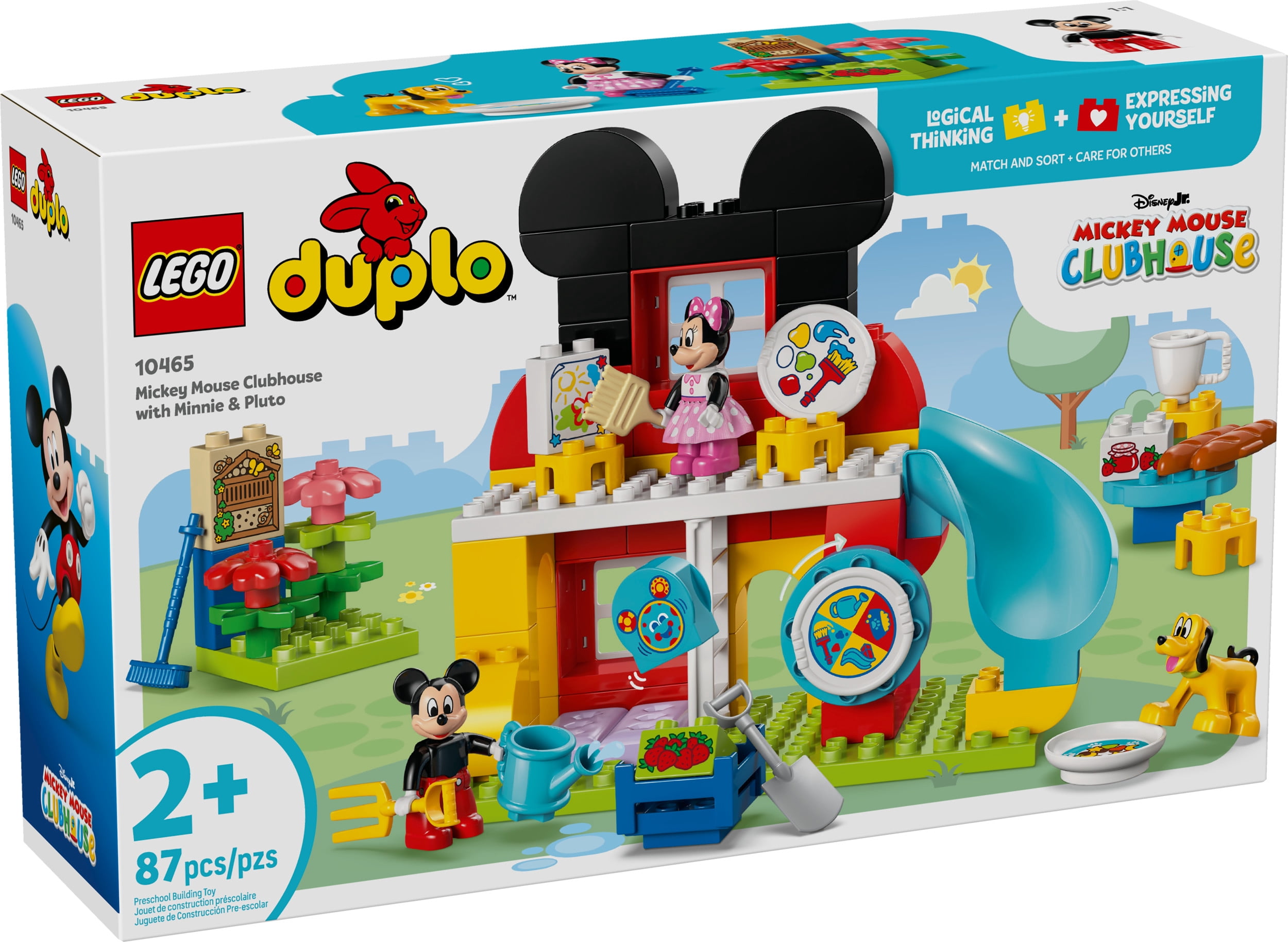 LEGO DUPLO Disney Mickey Mouse Clubhouse with Minnie & Pluto Building Toy - Fine Motor Skill Toy for Toddlers, Ages 2+ - Mickey Mouse Toy for Boys & Girls - Birthday Gift for Kids - 10465