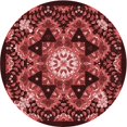 thumbnail image 1 of Ahgly Company Tapis Rond Lavable en Machine Intérieur Transitionnel Rouge Bordeaux, 4 Pieds Rond, 1 of 7