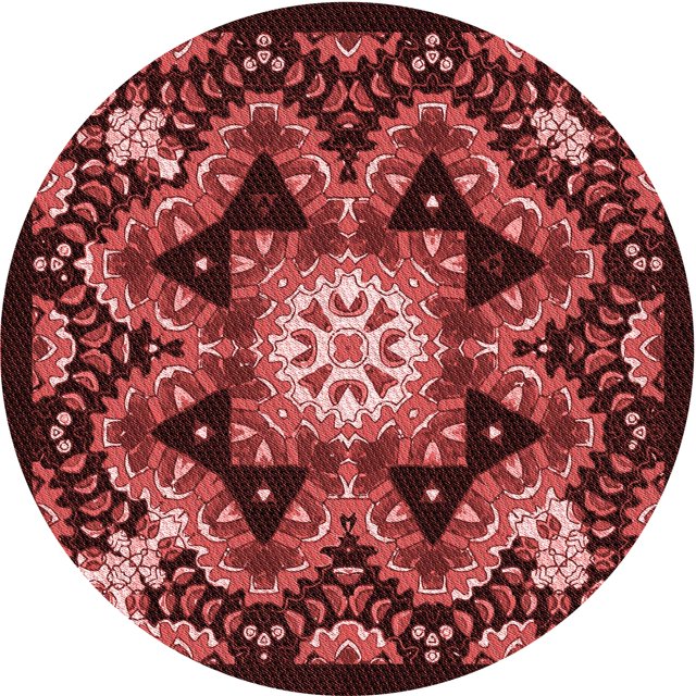 Ahgly Company Tapis Rond Lavable en Machine Intérieur Transitionnel Rouge Bordeaux, 4 Pieds Rond