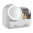 thumbnail image 3 of Mirror Fan Makeup Case, Large Capacity LED Light Mirror Makeup Storage Box Waterproof and Dustproof Skincare Organizer for Bathroom and Vanity  for Women, 3 of 8