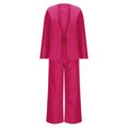 thumbnail image 4 of Timegard 2 Piece Suits Set for Women Button V Neck Open Front Jackets Business Office Wide Leg Pant Blazer Outfits, 4 of 6