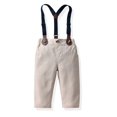thumbnail image 4 of LSLJS Complet pour Garçons Costume Formel pour Enfants Complets pour Garçons Ados Décontracté T-Shirts à Manches Courtes Col Rond Col Bouton Pantalons Longs Ensembles Tenues de Gentleman Complets Complets pour Garçons Vêtements pour Enfants Tendance 2024, 4 of 5