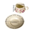 thumbnail image 3 of 85oz Chinese Floral Ceramic Coffee Cup Set Style White Orange Porcelain Tea Mug, 3 of 9