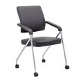 thumbnail image 1 of Nicer Furniture Foldable Vinyl Guest Chair with Casters - Set of 2, 1 of 7