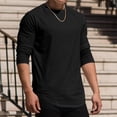 thumbnail image 4 of RXIRUCGD Haut Décontracté pour Homme, Col Rond en Tricot, Faux Haut de Sport Décontracté, Haut/chemise à Manches Longues à Col Rond, Noir, Taille : 3TG, 4 of 8