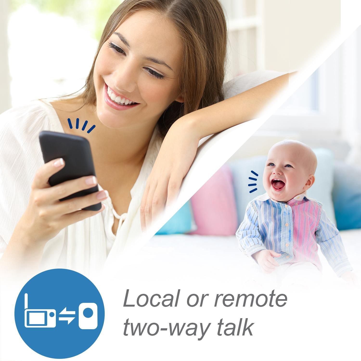 VTech RM5754-2HD Smart Wi-Fi Video Baby Monitor with 5” display and 1080p HD Camera, Built-in night light & 2 Camera, White