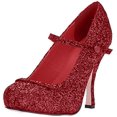 thumbnail image 2 of Ellie Shoe E-423-CANDY 4 Pouces Paillettes Mary Jane avec Plateforme Dissimulée de 1 Pouces. 6 / Rouge, 2 of 3