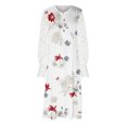 thumbnail image 4 of Robe à Manches Longues Femme Décontractée Col en V Manches Longues Taille Boutons Imprimé Robe Ample Robe d'Été à Manches Longues Robe d'Été Ample pour Femme Robe Longue d'Été pour Femme, 4 of 6