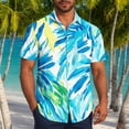 thumbnail image 2 of Pisexur T-shirts pour Hommes, Mode Décontractée Imprimée avec Poche, Boutons, Manches Courtes, Col Rabattu, Chemise de Golf Bleue, 5TG, 2 of 7