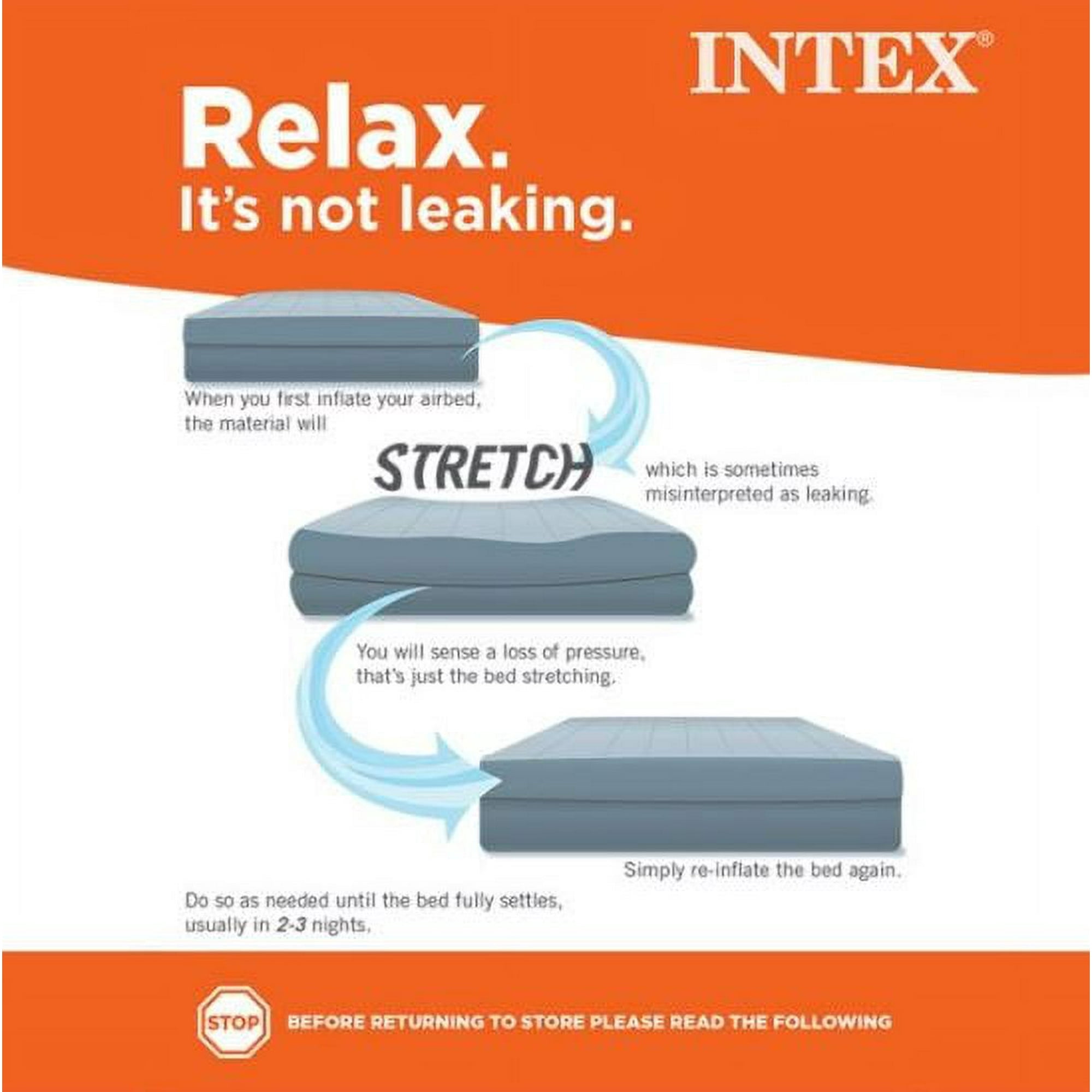Intex 20" Queen Dura-Beam® Deluxe Raised Air Mattress with Built-in Pump