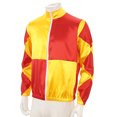 thumbnail image 3 of Oyolan Veste de Course pour Hommes avec Fermeture Éclair avant en Satin, Manteau Habillé Jaune&Rouge 3TG, 3 of 7