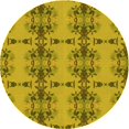 thumbnail image 1 of Ahgly Tapis d'Intérieur Lavable en Machine Carré Transitionnel Jaune Foncé Vert, 3 Pieds Carré, 1 of 7