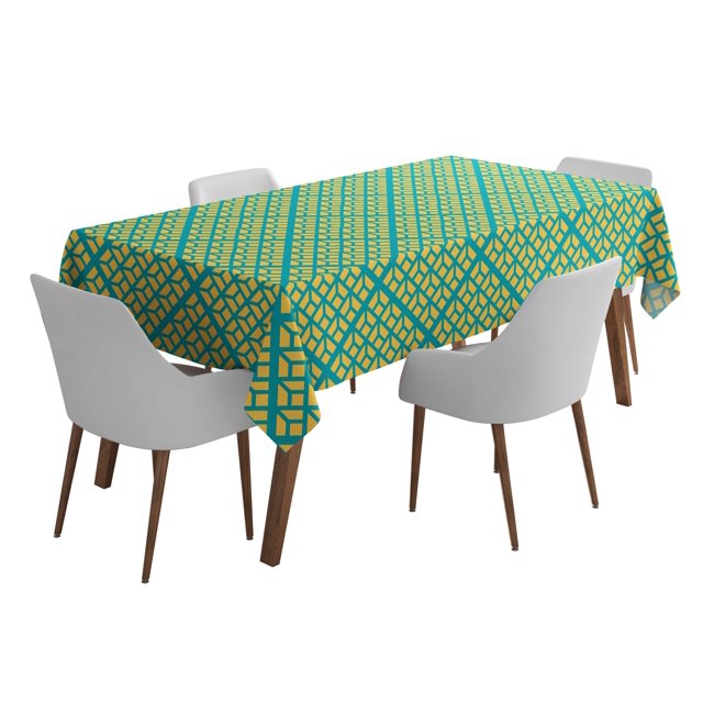 Vargottam Indoor/OutdoorTableau58x58 InchSquareTableau ImperméablePatioTableCoupes- Printemps/ÉtéTable rectangulaire/BBQs/Picnique-Jaune