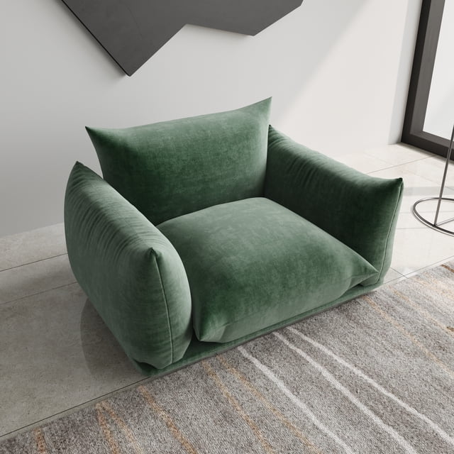 The Magic Home Canapé Sectionnel Modulaire en L en Chenille pour Plancher, Vert