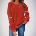 thumbnail image 2 of LMKIHUSA Chandail Graphique d'Halloween pour Femmes Saison Effrayante Squelette Cœur Chandail à Enfiler Hauts Manches Longues Col Rond Blouses Douces Décontracté Tendance 2025 Chandail Rouge,TTG, 2 of 3