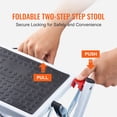 thumbnail image 2 of KFFKFF 2-Step Ladder with 330lbs Load Capacity, Foldable Steel Step Stool Featuring Broad Non-Slip Pedal, Robust Step Stool Suitable for Adults and Kids, Versatile for Home, Kitchen, Office, and RVs, 2 of 9