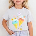 thumbnail image 2 of HNMKIU T-Shirt à Manches Courtes Imprimé Mignon pour Filles à Col Rond pour Enfants T-Shirt Graphique Haut pour l'Été Confortable pour Tous les Jours Tenue Active Stylée pour Filles, 2 of 4