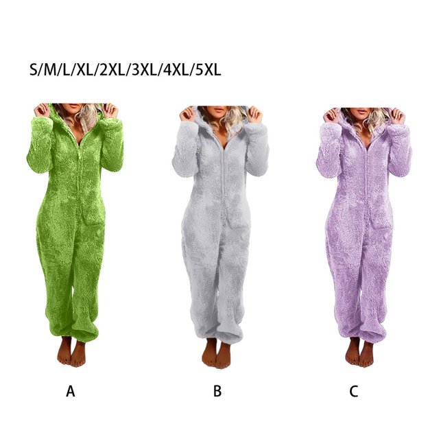 mmirethe Warm Solid Color Jumpsuit Cute And Machine Washable Breathable Polyester Soft Cozy Versatile Comfort grey XXL