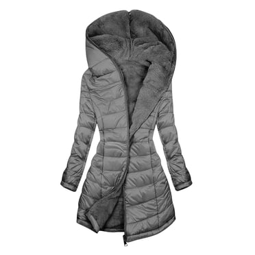 Babysbule Manteaux d'Hiver pour Femmes Liquidation Mode Femmes Manteau à Capuche pour Dames Manteau Chaud Long Matelassé Veste Ajustée
