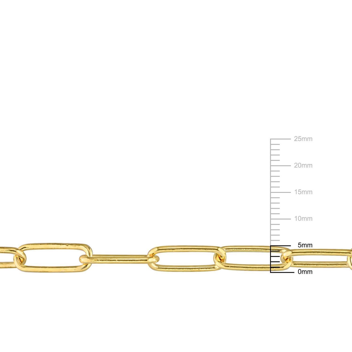 Collier trombone de Miabella en argent sterling plaqué or jaune 18K