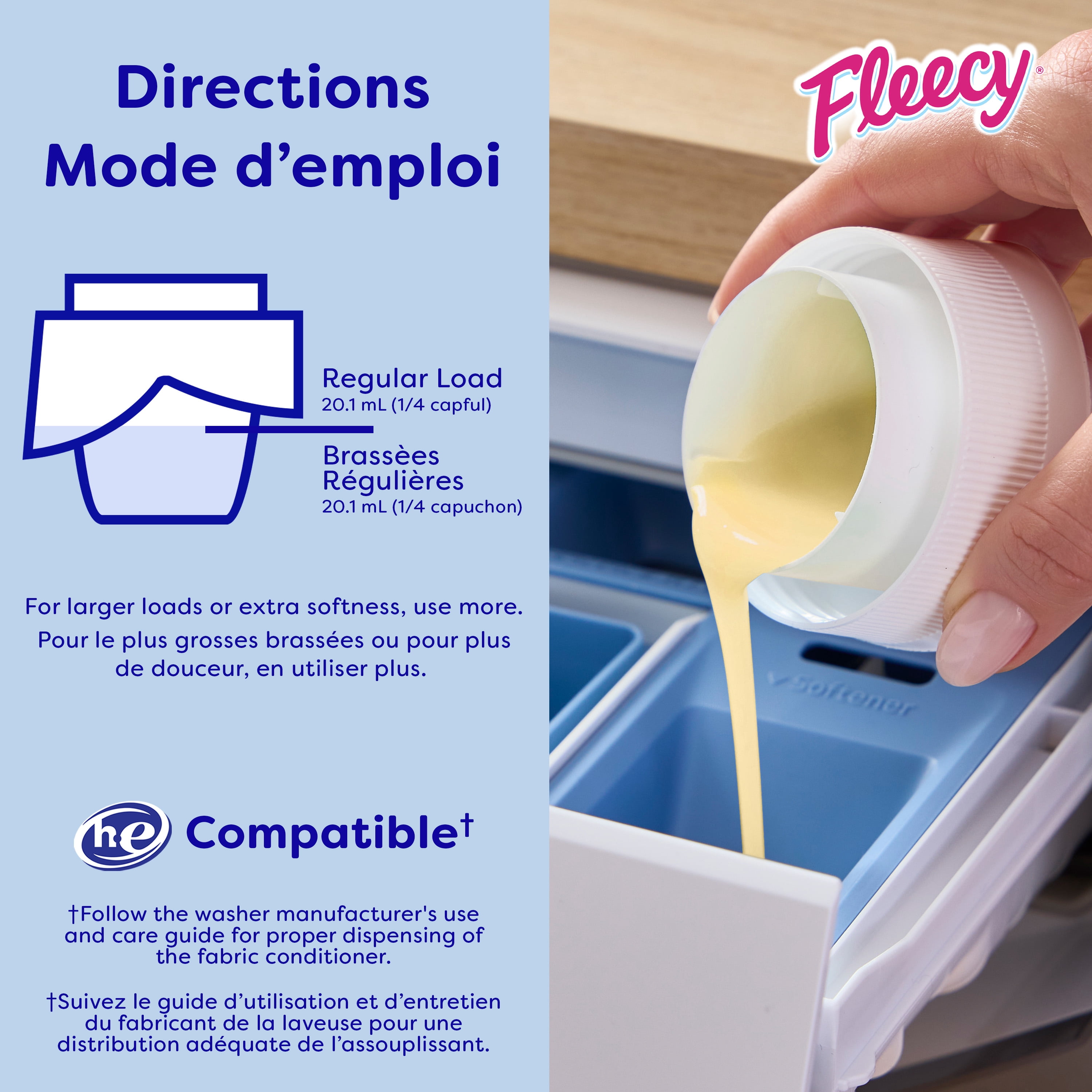 Fleecy Calm Concentrated Fabric Softener, Vanilla and Honey Lotus Scent, 4.7 L