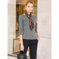 thumbnail image 3 of INSPIRE CHIC Women's Work 3/4 Sleeve Boat Neck Houndstooth Blouse Tops, 3 of 5