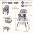 thumbnail image 3 of Gymax 16-in-1 Baby High Chair w/ Activity Center Booster Seat Building Block Table Gray, 3 of 10