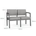 thumbnail image 3 of Lenox Steel Causeuse de Réception et Salle d'Attente / Acier Charbon / Gris Foncé, 3 of 5