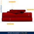 thumbnail image 2 of 600 TC Egyptian Cotton RV King Bed Sheet Set Include's - 15" inch Deep Fitted Sheet | 1 Flat Sheet | 2 Pillowcases | Blood Red Solid, 2 of 7