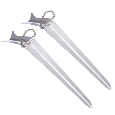 KAKOWELY 2Pcs Fish Pole Folding Holder Stainless Steel Ground Support Stand for Fishing,11.81"X1.65"X0.2"