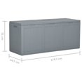 thumbnail image 4 of vidaXL Garden Storage Box 270L Grey PP Wood Look, 4 of 5