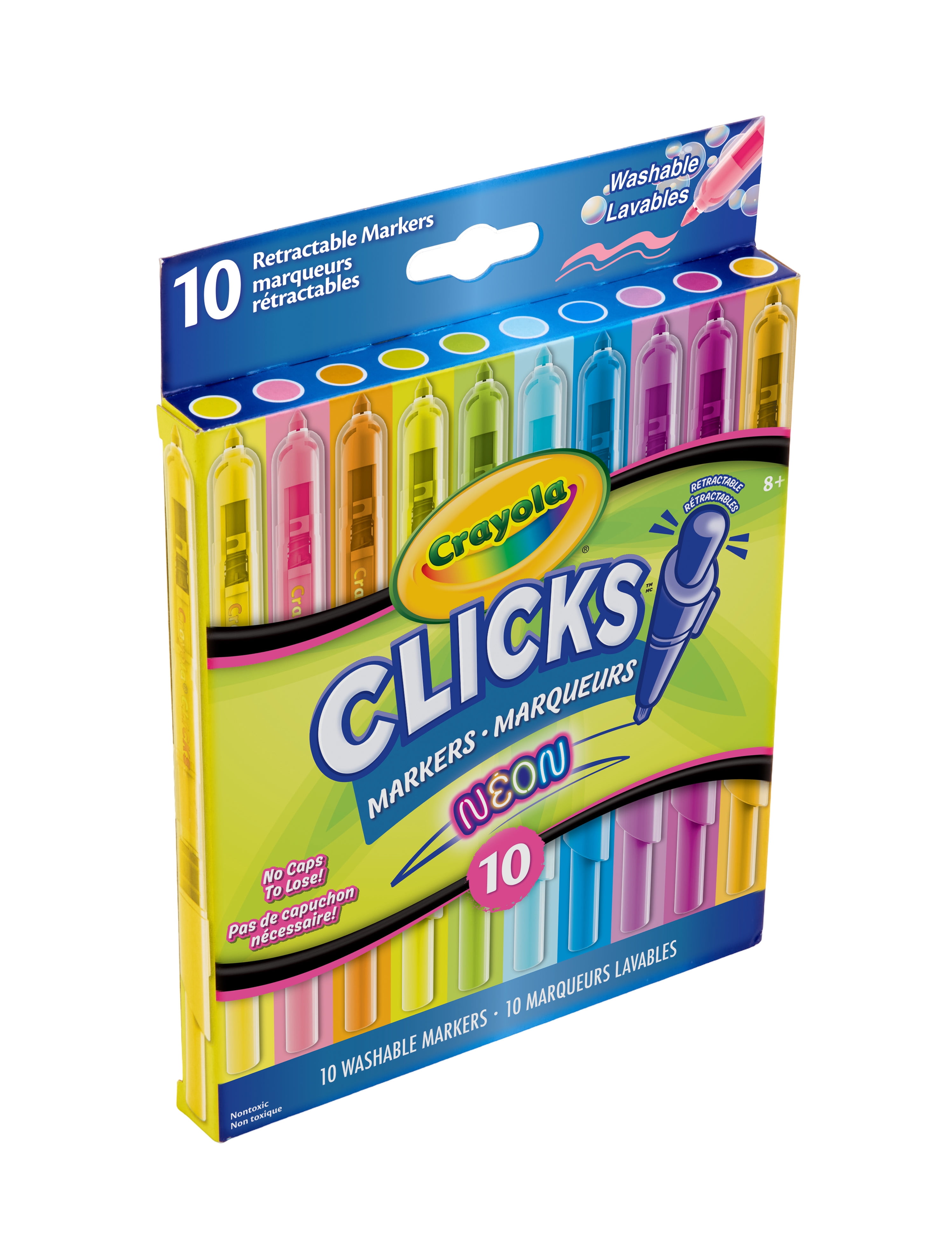 Crayola Clicks Retractable Markers - Neon, 10 Count