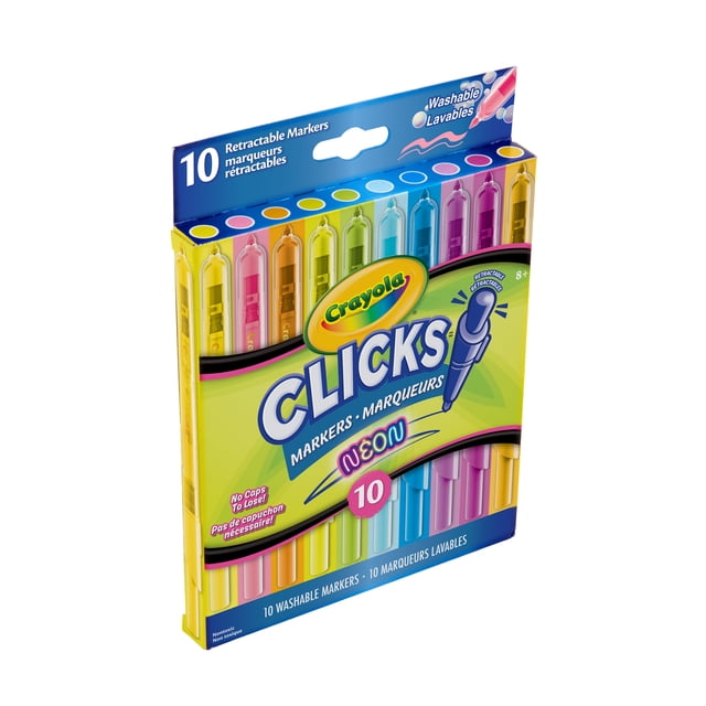 Marqueurs rétractables Clicks Crayola - Néon, ensemble de 10