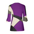 thumbnail image 5 of FAIWAD Women's 3/4 Sleeve Tunic Tops V Neck Button Down Tops Geometric Print Slim Pullover Tops, 5 of 5